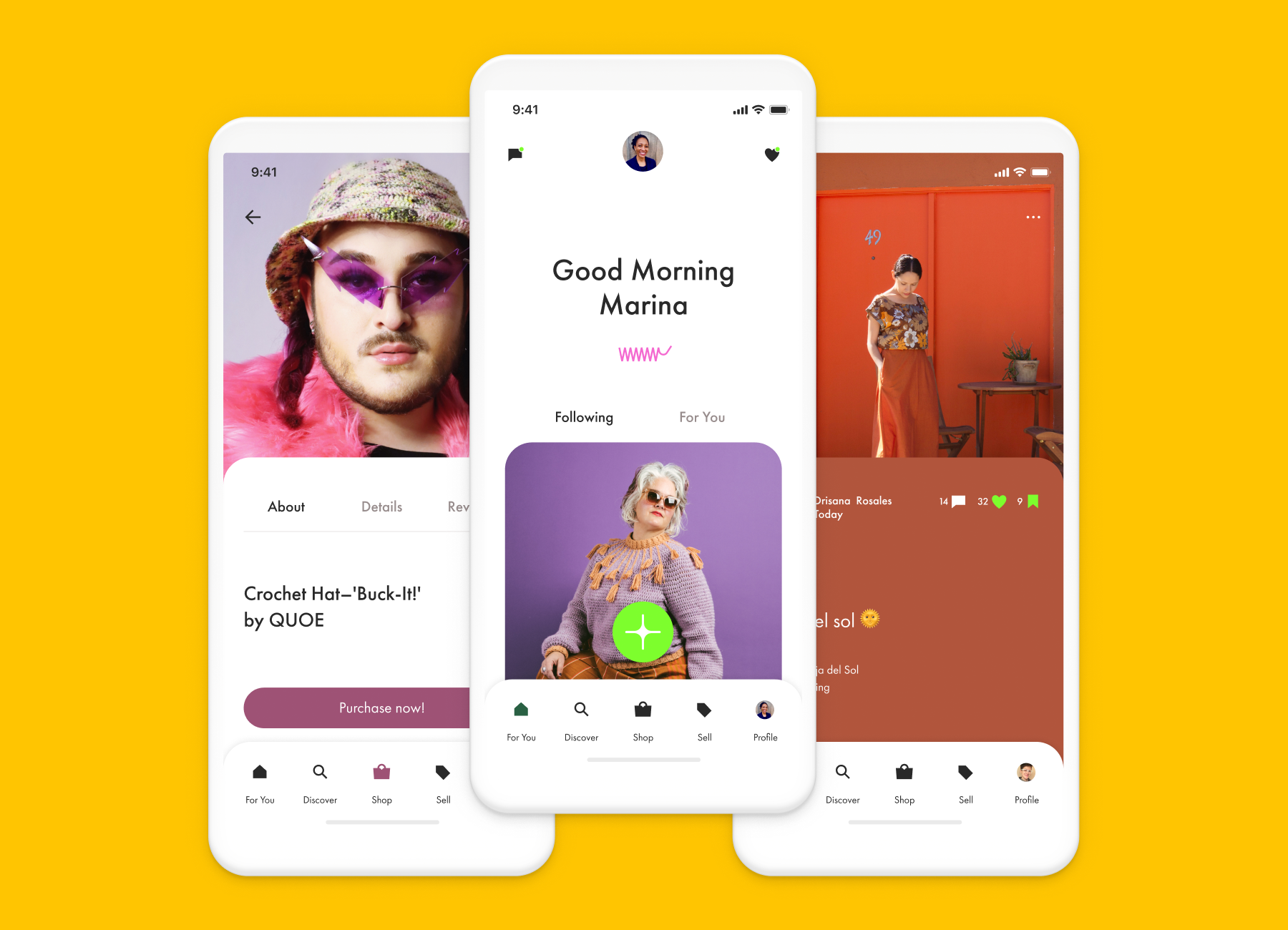 Images of the mobile app